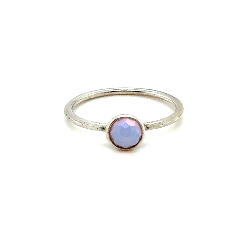 Pandora Sterling Silver Pink Synthetic Opal Ring Size 9 60